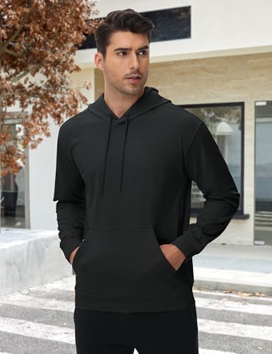 TACVASEN Mens Hoodies Fleece Lined Pullover Athletic Water-resistant Casual Workout Midweight Sweatshirts Kangaroo Pockets3