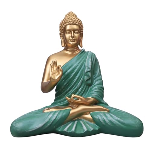 Image of The Advitya Buddha Idol for Home Decor|Buddh /Gautam Buddha /Shakyamuni Statue Figurine Showpiece for House Warming Birthday Corporate Gift|Home Decoration Items for Living Room (Sea Green - 14.5 inch)