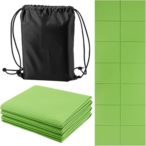 M.J COMFY-LIFE Travel Foldable Yoga Mat 5mm Non-Slip Portable Exercise & Gym Mat for Yoga Pilates Travel & Fitness (Lightweight Water-Resistant Fits Backpack) Unisex (Green)