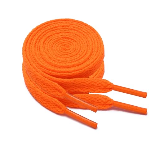 GOODSALEOK 2 Pares de Cordones Planos de 8mm Deporte Para Zapatillas Deportivas Adultos Resistente al Desgaste Presente Naranja 50cm