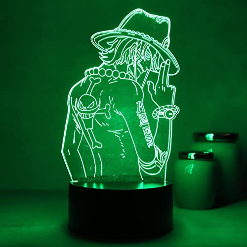 Luminária LED 3D decorativa, One Piece (Ace)