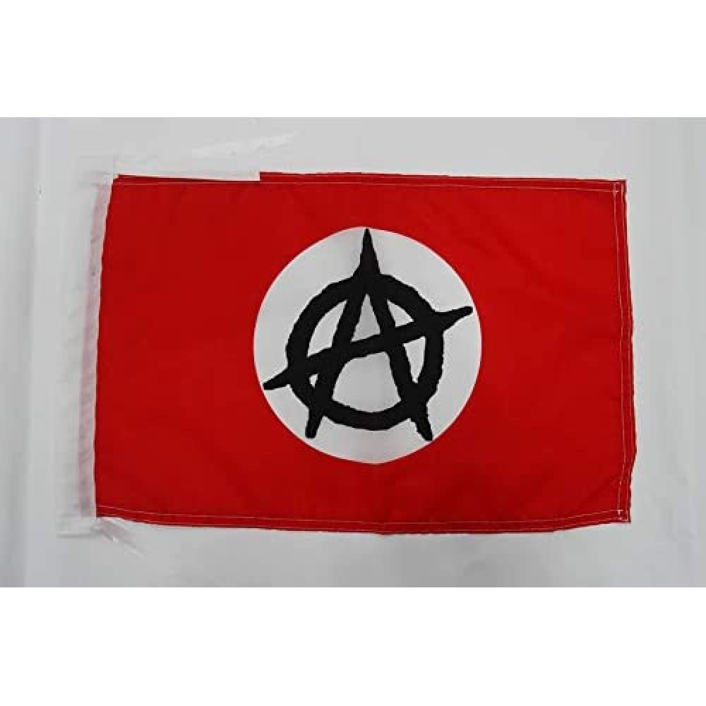 Amazon.com : Anarchism White ring Flag 18'' x 12'' cords