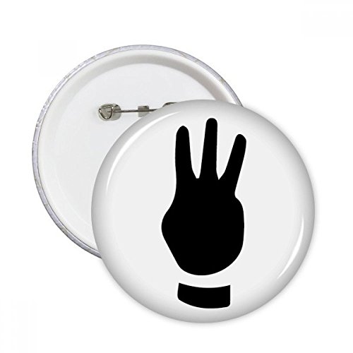 Badge rond Trois Gestes DIYthinker, broche decorative multicouleur taille L