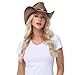 WQWOVRVO Cowboy Hat,Cowgirl Hat,Western Cowboy Hats for Women/Mens/Straw Wide with Shapeable Brim Cowboy Hat for Womens.(US, Alpha, One Size, Dark Coffee Color)