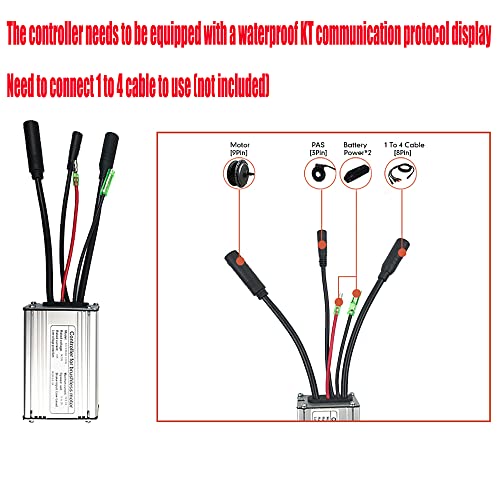 Brushless Motor Controller, 750W KUNTENG(KT) Electric Brushless DC Motor Controller Waterproof 9 Pin
