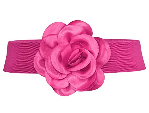 TeeYee Cinturón de cintura elástico ancho de cintura de cintura de mujeres Rosa Cover