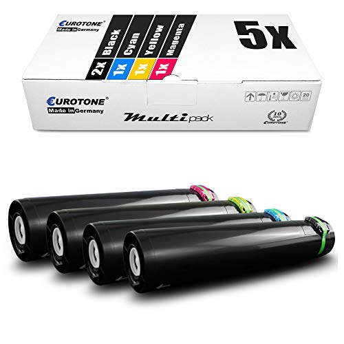 5 x Fund XXL Toner im Set para Xerox CopyCentre C32 40, DC 1632 2240 3535, DocuColor 1632 2240 3535, WC Pro 32 40, WorkCentre PRO 32 40 reemplazado 006R01125 006R01125 006R0111 24 00 6R01123 006R01122