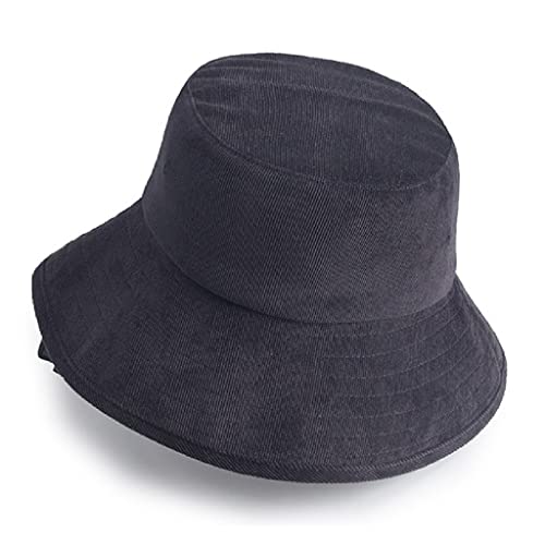 Fsysm Solid Color Sun Hats Corduroy Outdoor Sun Hat Men And Women Outdoor Fishing Sun Hats Fisherman Hat (Color : Black, Size : One Size) #TOP4