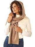 Fleece Womens Hooded Wraparound Scarf (ONE SIZE, CAMEL)