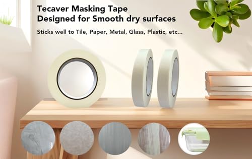 Image of Masking Tape, 2 Roll 0.75 Inch x 55 Yards Painting Tape, General Purpose for Factory Home Office School Stationery, Labeling, Painting, Crafting, Arts use etc