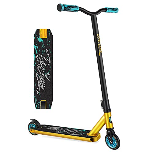Beleev Stunt Scooter for Kids Teens Adults, Complete Pro Tricks Scooter Beginner Boys Girls, 100mm Aluminium Core Wheels & ABEC-9 Freestyle Kick Scooters with TPR Stable Grips, Teal