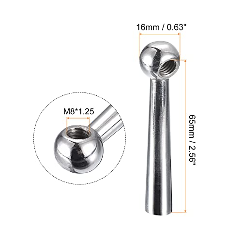 Image of uxcell Milling Machine Ball Table Handle, 1Pcs M8 Threaded 65mm /2.56 inch Length Ball Crank Table Handle Revolving Handle Replacement Parts for Industry Accessory