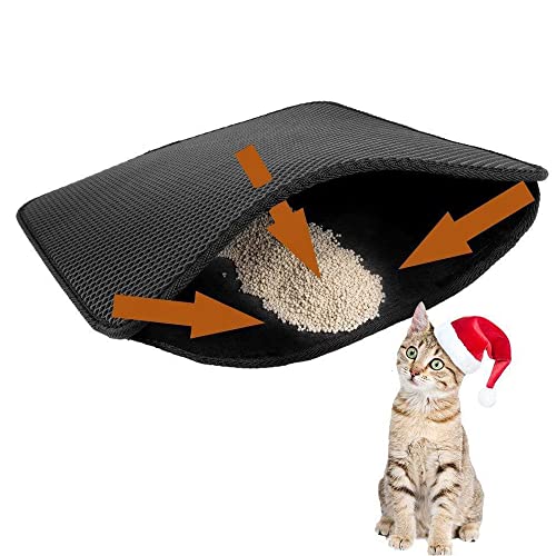 Fangmatte Katzenstreu Matte Katzentoilette Matte (Schwarz, Größe M 40 x 50 cm) Cover