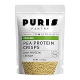 PURIS Organic Pea Protein Crisps, Certified Organic Pea Protein Isolate, Keto Protein Crunch, Made 100% in The USA, Non-GMO, Gluten Free, No Sugar, No Soy, 18g Protein, 7g Carbs, Unflavored