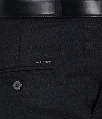 Image of Mc Henry Men's Wrinkle Free Polyester Blended Stretchable Self Design Formal Regular Fit Trousers