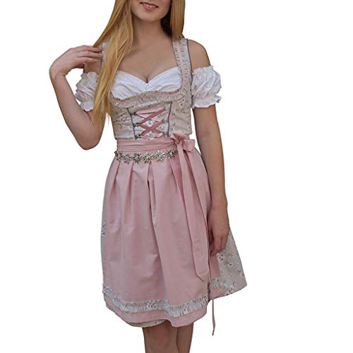 XBKPLO Women's German Dirndl Dress Costumes Beer Girl Maid Dress Halloween Costume Fraulein