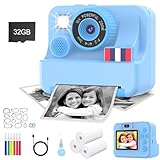 Yosfeng Instant Print Camera for Kids - Christmas Birthday Girls Boys Gifts for Age 3 4 5 6 7 8 9 10 Year Old, 2.4 Inch Screen Kids Instant Camera, Kid Digital Video Dual Cameras with 32 GB SD Card