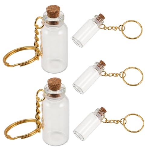 ERINGOGO 5pezzi Bottiglia Decorativa Con Tappo Sughero Piccola Per Bomboniere Festa e Decorazioni Mini Bottiglia Trasparente Con Coperchi Contenitori Vuoti