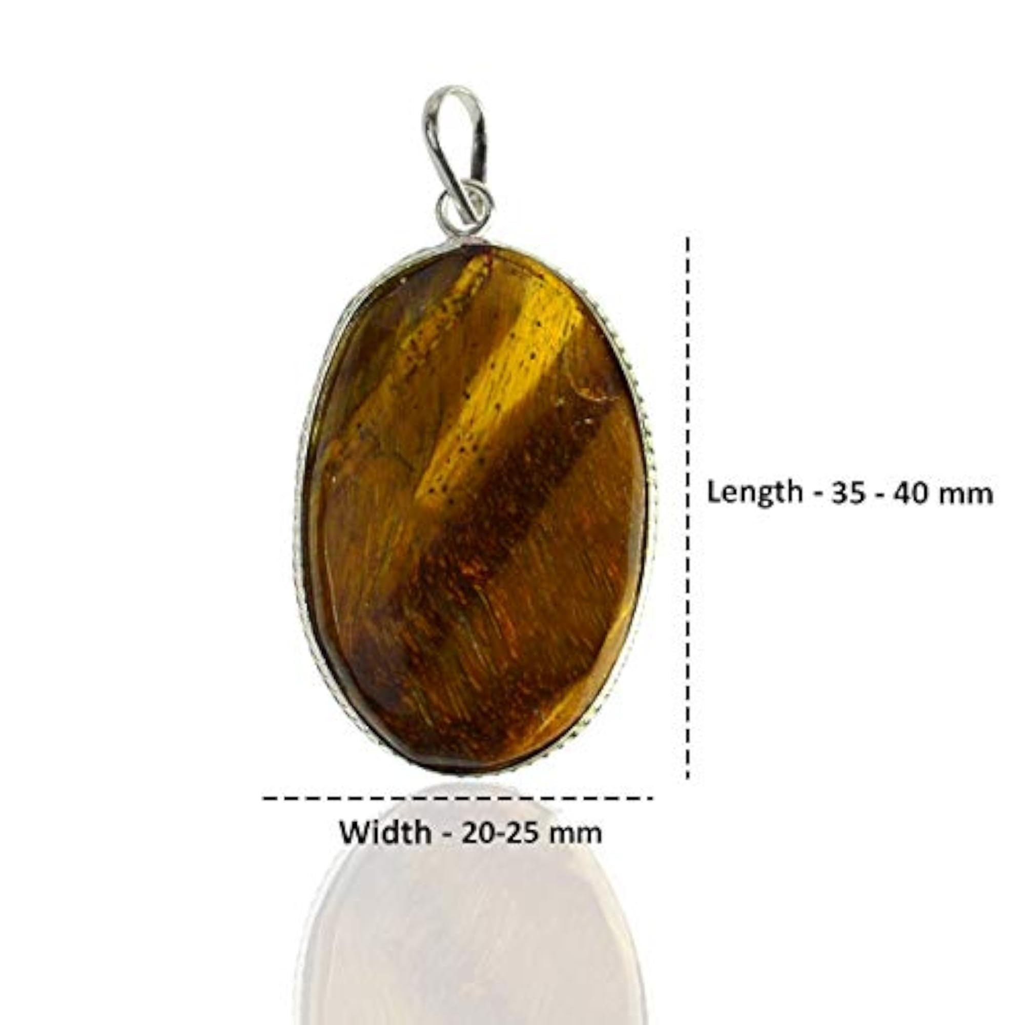 Tiger Eye Oval Shape Healing Stone Pendant with Chain