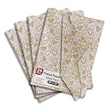 Pro Supply Global Pink and Gold Hearts Printed Tissue Paper for Valentine's Day Gift Bags or Boxes and Wrapping - Bulk Decorative Art Tissue Paper for Packaging and Gifting | 24 Sheets 20
