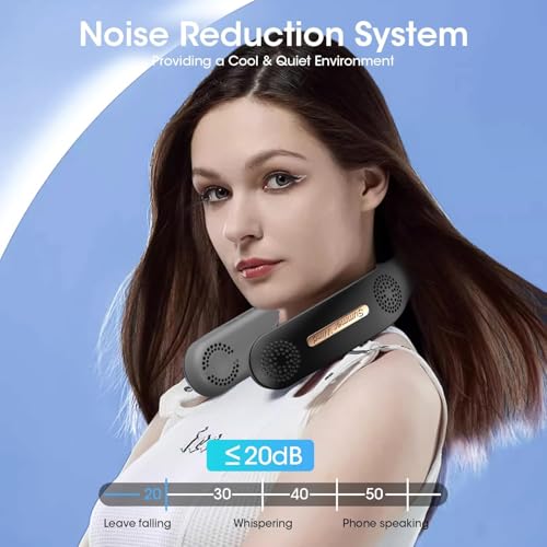 Image of Gaiatop Portable Neck Fan, 360 Cooling Hands-Free Bladeless Rechargeable USB Fan with 4 Motors & 3 Speeds, Ultra-Quiet Personal Cooling Fan for Indoor Outdoor Travel Office (Black)