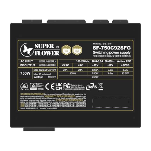 Image of Super Flower Combat SFX FG 750W Power Supply, ATX 3.1 & PCIe 5.1, Black