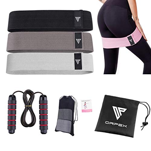 ORPEX Resistance Bands for Butt and Legs, Skipping Rope, Booty Bands for Working Out, 3 Resistance Levels, Non Slip, Jump Rope for Exercise, Therapeutic and Gluteus Activation, Resistance Loop Bands
