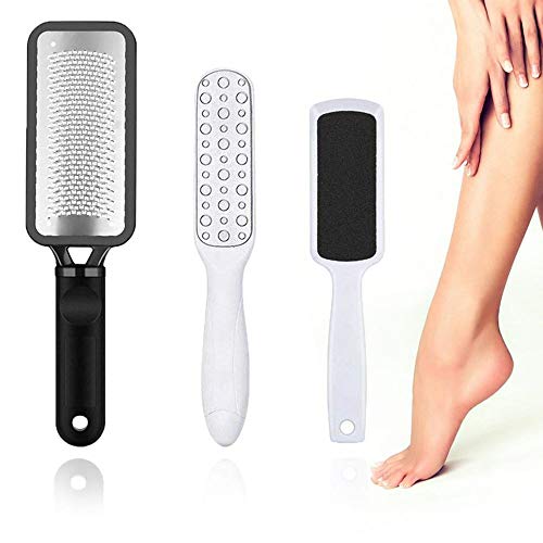 3 PCS Foot File Callus Remover for Feet, Stainless Steel File Pedicure Foot Rasp Grater/Scrubber Remove Dead Skin, Professional Foot Care Suitable for Dry and Wet Feet