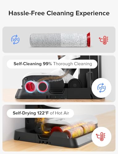 roborock Dyad Pro Combo Wet Dry Vacuum Cleaner, 5-in-1 Cordless Vacuum for Multi-Surface, 17000Pa Suction, Vanquish Wet and Dry Messes, Self-Cleaning & Drying, Perfect for Sticky Mess and Pet Hair