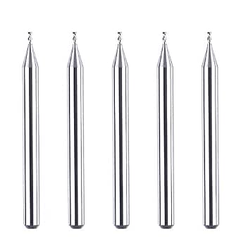 SpeTool 5-Piece Carbide End Mill Set - 1/32" Cutting Diameter Router Bits For CNC & Engraving Machines