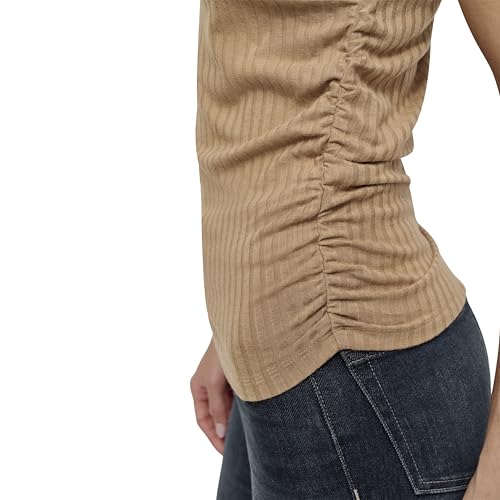 Image of DKNY Women's Ruched Versatile Trendy Everyday Top