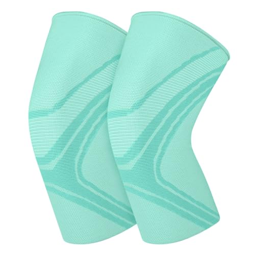 BOODPET Kniebandagen Damen Herren 2er-Pack – Atmungsaktive Kniebandage mit Anti-Rutsch & Gelenkstütze – Knieschoner zur Schmerzlinderung für Fitness, Laufen & Training – Größe L – Farbe Grün