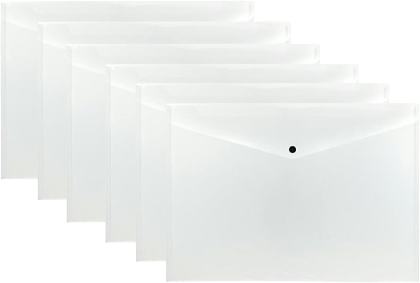 Pack of 20 Janrax A3 Clear Document Wallets - Button Stud Folder