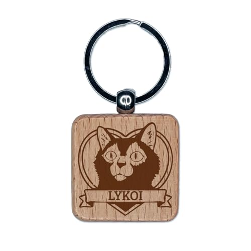 Sniggle Sloth Cat Breed Lykoi Heart Pet Engraved Wood Square
