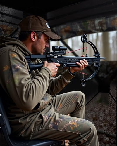 Hunting Blind, Pop Up Ground Blinds with 270° See Through Windows and Silent Magnetic Door, Lightweight for Outdoor Hunting