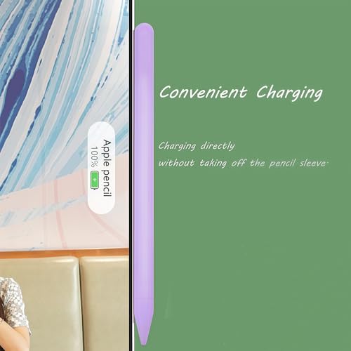 Image of Silicone Case for Apple Pencil Pro & Apple Pencil 2nd Generation, Light Pen Skin Cover Sleeve Accessories Soft Protective iPad Pencil Grip Holder with 2 Nib Covers, Mint Green