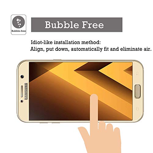 Image of Screen Protector for Samsung Galaxy A9 Pro (Gold) Tempered Glass Edge-to-Edge 6D Screen Guard With Installation Kit