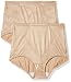 Bali Women's Moderate Control Tummy Panel Brief, Light Beige, Large