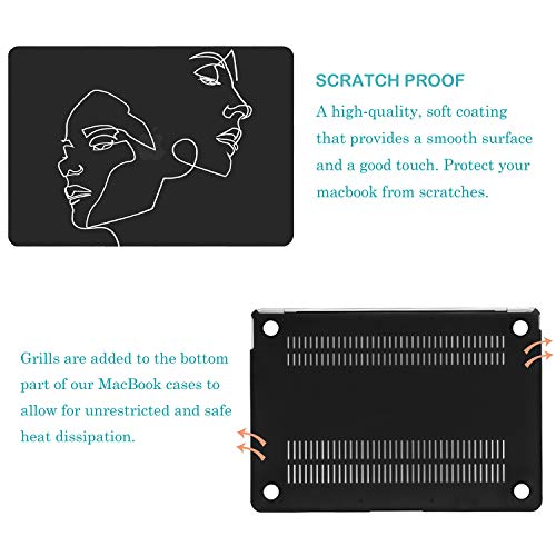 VAESIDA New MacBook Pro 13 Inch Case, Hard Laptop Cover Case & Keyboard Cover & Screen Protector Only Compatible New Mac Pro 13 Release 2016-2019 (Pro 13 Model A2159/A1706/A1708/A1989) (Face Sketch) - Thumbnail 5