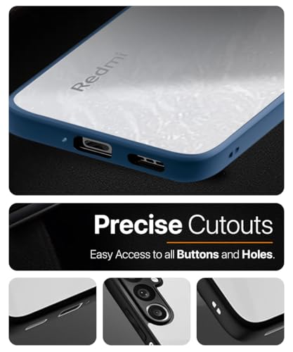 Image of WOW IMAGINE Shockproof Hybrid Back Cover for Xiaomi Mi Redmi Note 13 5G | Hard Slim fit Back Case | PC & TPU | Clear Transparent Case - Blue