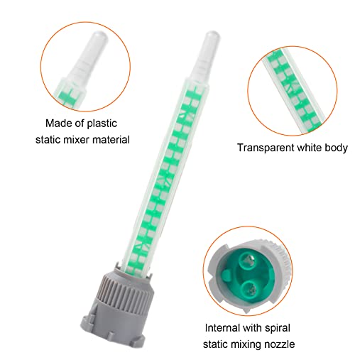 Maotrade 10 Stück Statikmischer Mischdüsen 1:1 Mischrohr Mischerspitzen Mixtülle Kunststoffkleber Mischertülle für 2K-Kleber 2 Komponenten Kleber