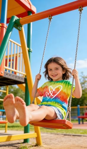 Image of SunFoucs Girls Kids Shirts Size 5-12 Tie Dye Casual Tshirt Short Sleeve Crewneck Tee Top | Short Sleeve Rainbow Tee Top