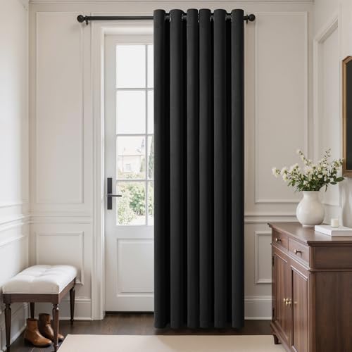 Image of MIULEE Closet Curtain for Open Closet Without Door Grommet Top 34x80 Inches | Covers Closet, Privacy Curtains for Room Divider, Sun /Light Blocking, Quality Fabric, Doorway