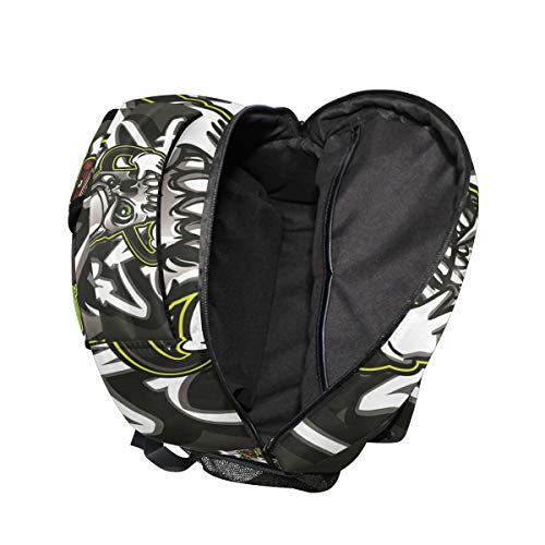 Moyyo Graffiti Character Spray Paint Monster School Backpack College Bookbag Casual Lightweight Travel Camping Laptop Daypack For Teens Girl Boy Women Men #TOP5