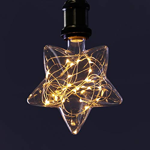 Preisvergleich Produktbild LED Glühbirne E27 Deko, GBLY Kreative Lichterkette, 2700K Warmweiß Glühlampe, Sternförmige Dekorative Beleuchtung für Weihnachten, Party, Hochzeit, Bar, Festdekorationen, nicht Dimmbar