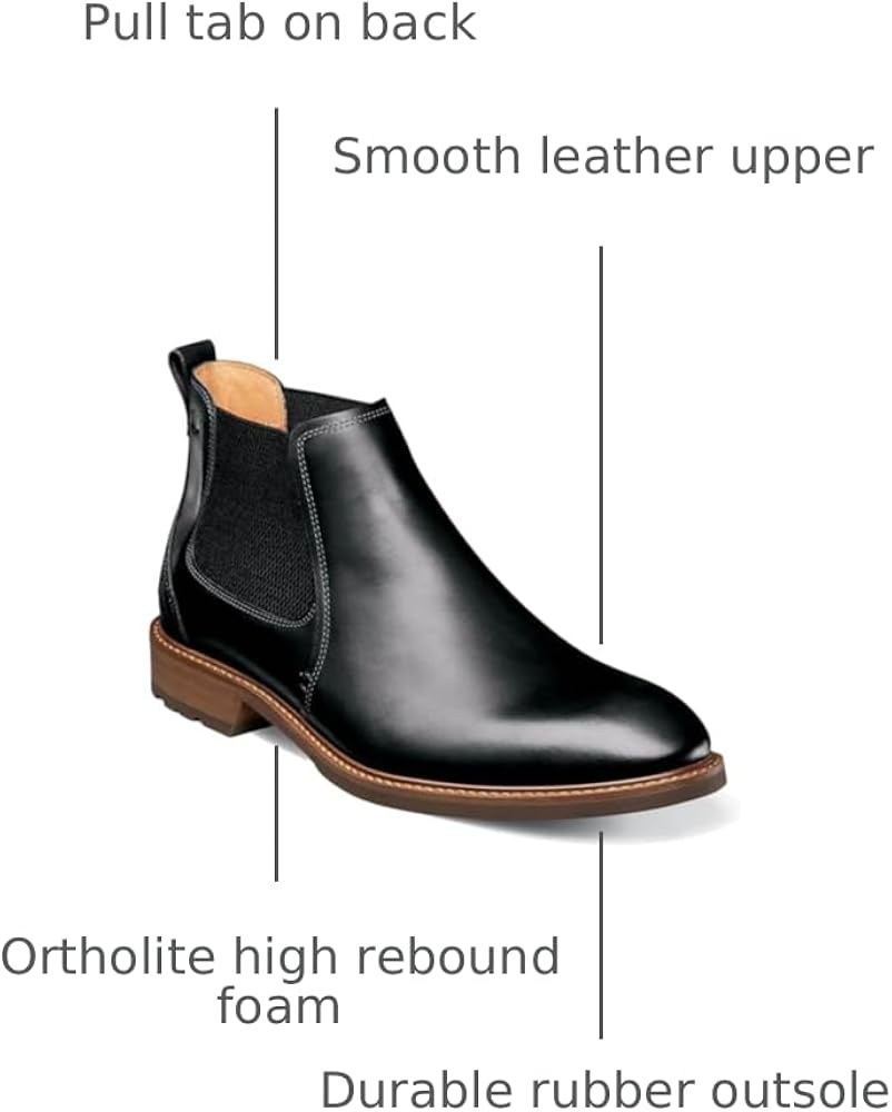 Amazon.com | Florsheim Mens Chalet Plain Toe Gore Boots, Black