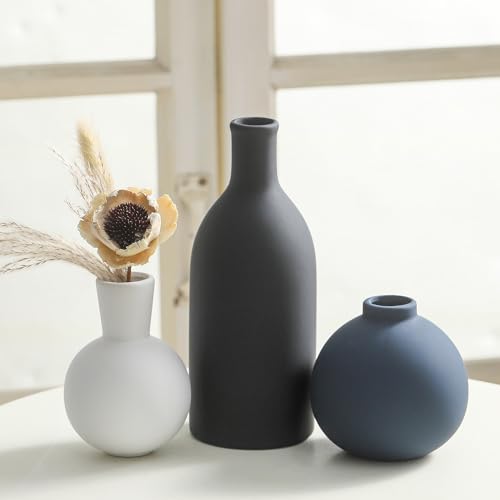 image for ooit Ceramic Vase Set of 3 | Vases Home Decor | Decorative Flower Tabl