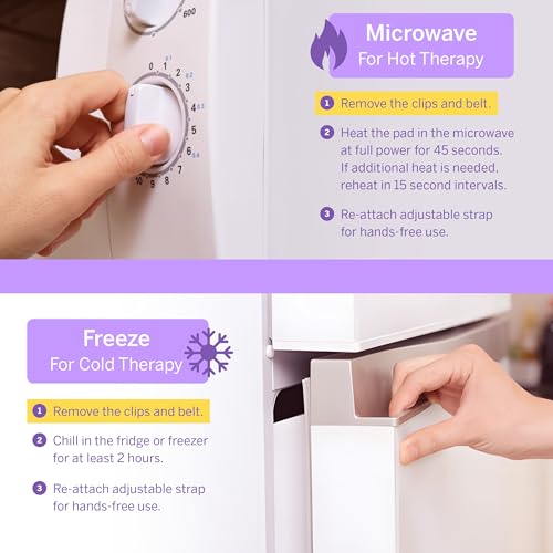 Image of Pixie Microwavable Heating Pad for Period Cramps - Flaxseed & Lavender Weighted Wearable Hot & Cold Reusable TheraPad Waist Belt for Menstrual Cramp Pain Relief, Lower Back, Stomach & Feminine Care