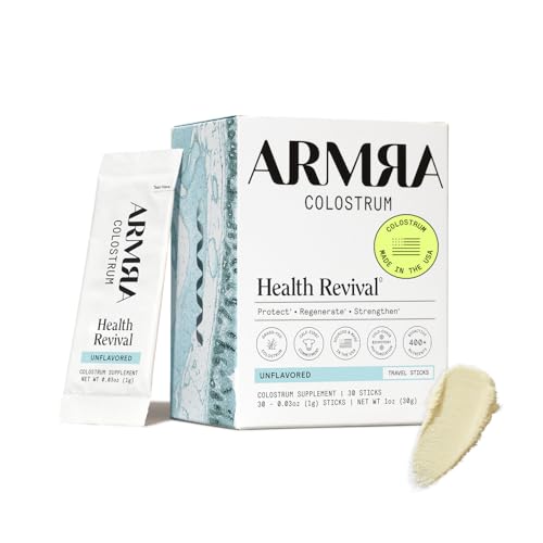 ARMRA Colostrum Powder | Unflavored | Gut Health & Bloating | Skin & Hair | Immunity | Keto, Gluten & Fat-Free | 30 Servings