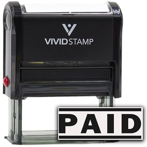 PAID Self Inking Rubber Stamp (Black Ink) - Medium